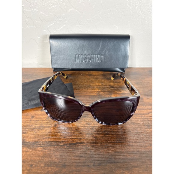 Moschino Womens Cat Eye Sunglasses Dark Havana Purple‎ Tortoise MOS066/S 55mm